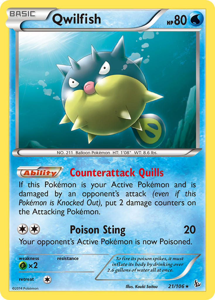 Qwilfish (21/106) [XY: Flashfire] | Event Horizon Hobbies CA