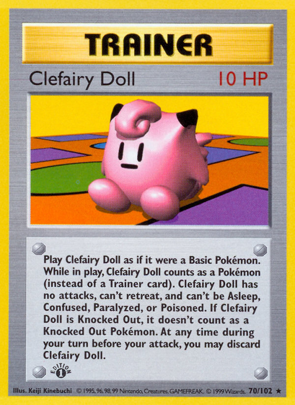 Clefairy Doll (70/102) (Shadowless) [Base Set 1st Edition] | Event Horizon Hobbies CA