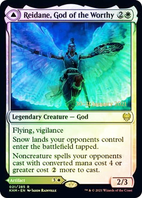 Reidane, God of the Worthy // Valkmira, Protector's Shield  [Kaldheim Prerelease Promos] | Event Horizon Hobbies CA