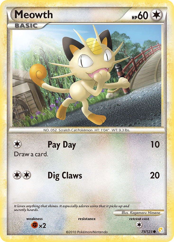 Meowth (75/123) [HeartGold & SoulSilver: Base Set] | Event Horizon Hobbies CA