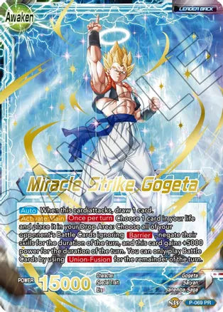 Son Goku & Vegeta // Miracle Strike Gogeta (Gold Stamped) (P-069) [Mythic Booster] | Event Horizon Hobbies CA