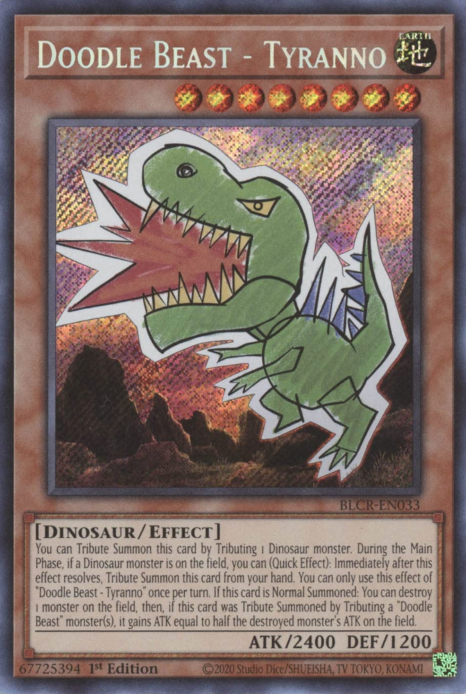 Doodle Beast - Tyranno [BLCR-EN033] Secret Rare | Event Horizon Hobbies CA