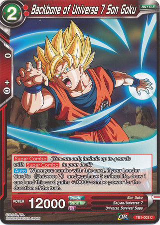 Backbone of Universe 7 Son Goku (TB1-003) [The Tournament of Power] | Event Horizon Hobbies CA