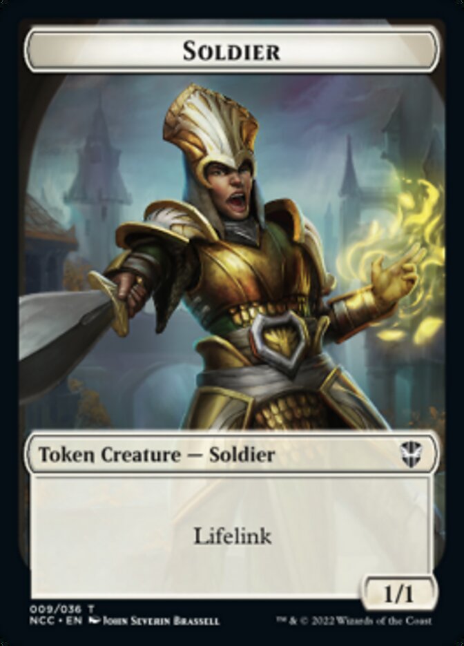 Soldier (09) // Cat Beast Double-sided Token [Streets of New Capenna Commander Tokens] | Event Horizon Hobbies CA