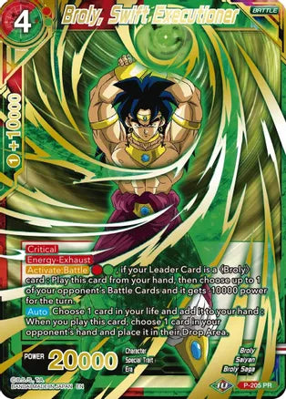 Broly, Swift Executioner (Gold Stamped) (P-205) [Mythic Booster] | Event Horizon Hobbies CA