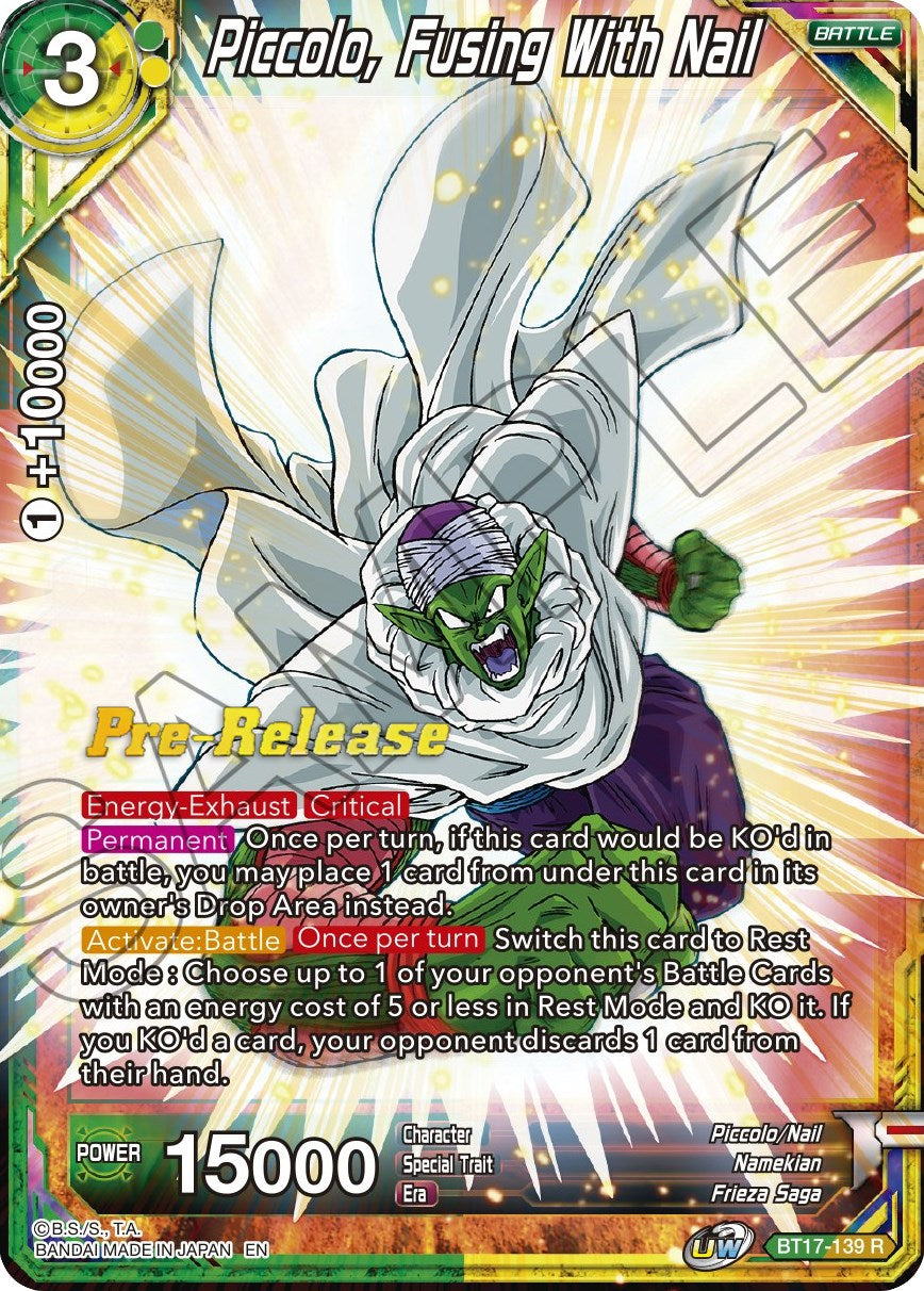 Piccolo, Fusing With Nail (BT17-139) [Ultimate Squad Prerelease Promos] | Event Horizon Hobbies CA