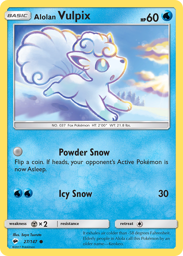 Alolan Vulpix (27/147) [Sun & Moon: Burning Shadows] | Event Horizon Hobbies CA