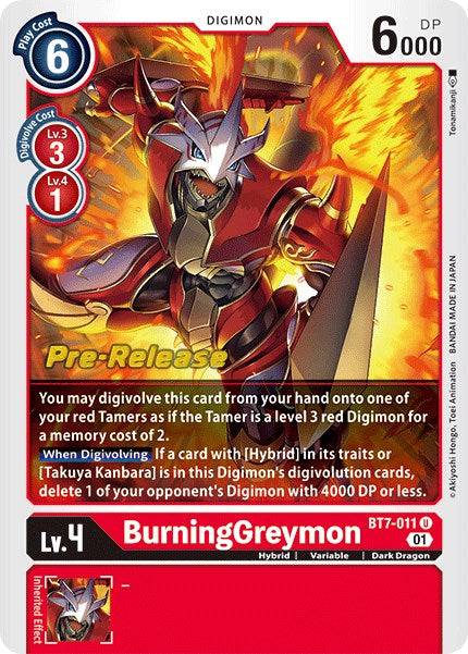 BurningGreymon [BT7-011] [Next Adventure Pre-Release Cards] | Event Horizon Hobbies CA