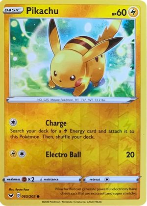 Pikachu (065/202) (Reverse Cosmos Holo) [Sword & Shield: Base Set] | Event Horizon Hobbies CA