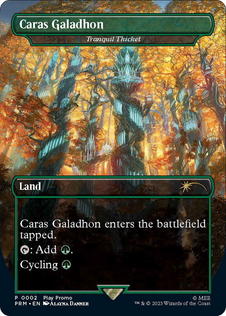 Tranquil Thicket - Caras Galadhon (Borderless) [Wizards Play Network 2023] | Event Horizon Hobbies CA