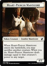 Heart-Piercer Manticore // Dragon Double-sided Token [Commander 2019 Tokens] | Event Horizon Hobbies CA