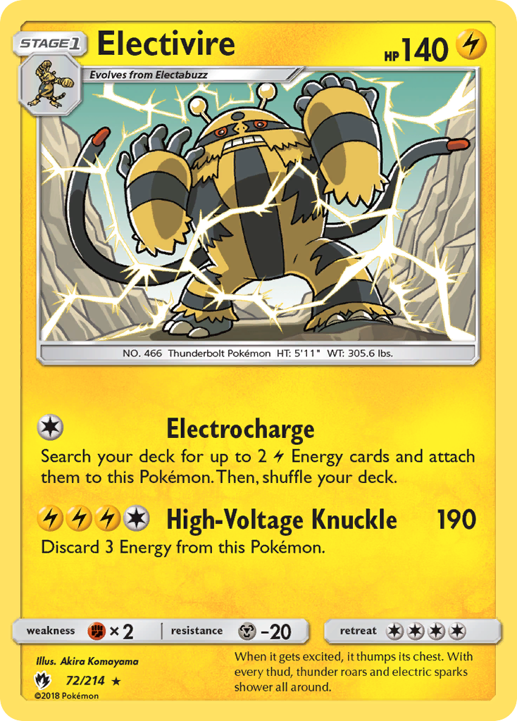 Electivire (72/214) [Sun & Moon: Lost Thunder] | Event Horizon Hobbies CA