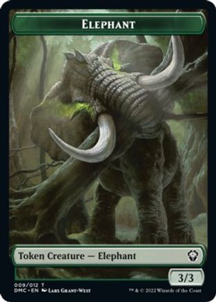 Elephant // Treasure Double-sided Token [Dominaria United Commander Tokens] | Event Horizon Hobbies CA