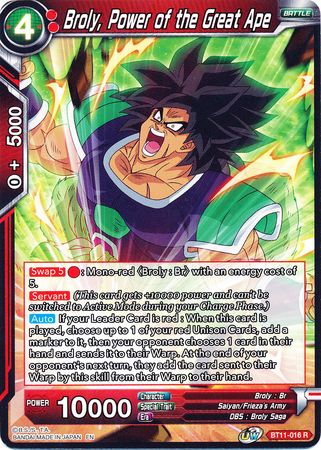 Broly, Power of the Great Ape (BT11-016) [Vermilion Bloodline] | Event Horizon Hobbies CA