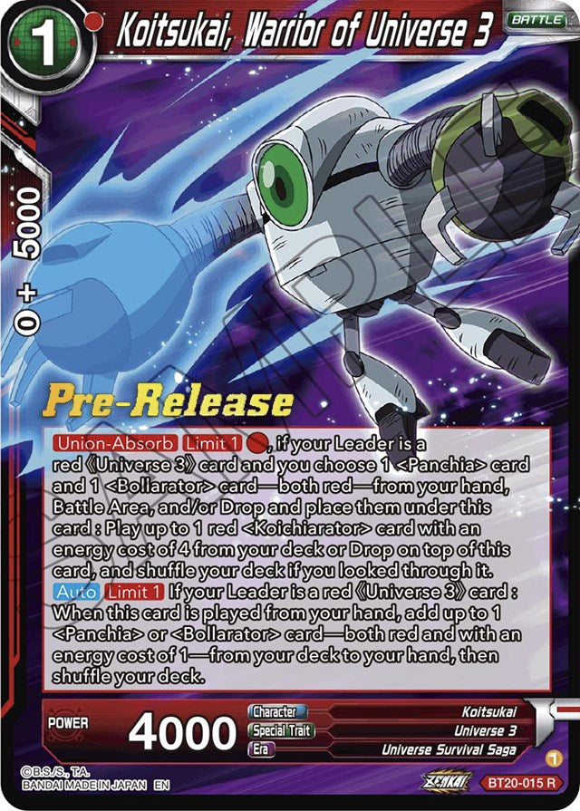 Koitsukai, Warrior of Universe 3 (BT20-015) [Power Absorbed Prerelease Promos] | Event Horizon Hobbies CA