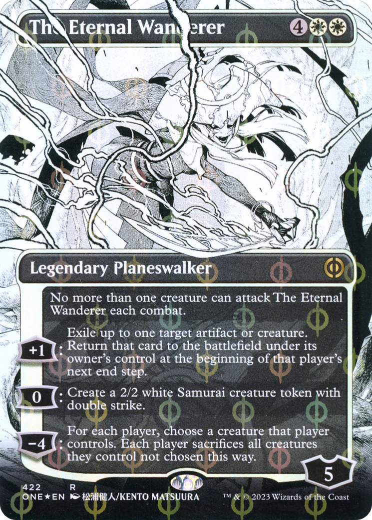 The Eternal Wanderer (Borderless Manga Step-and-Compleat Foil) [Phyrexia: All Will Be One] | Event Horizon Hobbies CA