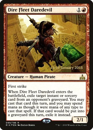 Dire Fleet Daredevil [Rivals of Ixalan Promos] | Event Horizon Hobbies CA