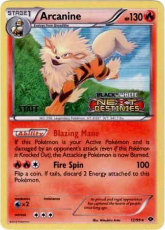 Arcanine (12/99) (Staff Prerelease Promo) [Black & White: Black Star Promos] | Event Horizon Hobbies CA