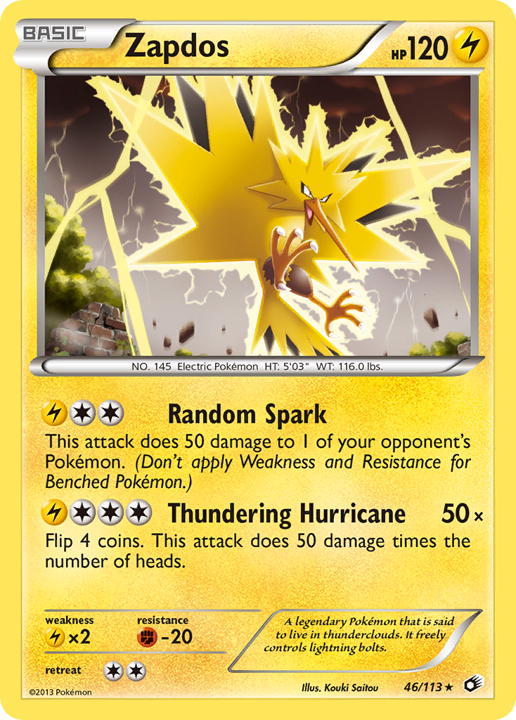 Zapdos (46/113) (Theme Deck Exclusive) [Black & White: Legendary Treasures] | Event Horizon Hobbies CA