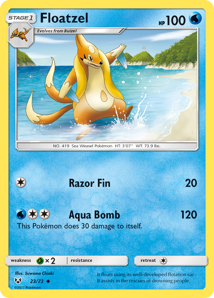 Floatzel (23/73) [Sun & Moon: Shining Legends] | Event Horizon Hobbies CA