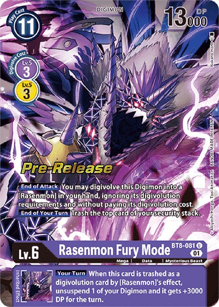 Rasenmon: Fury Mode [BT8-081] [New Awakening Pre-Release Cards] | Event Horizon Hobbies CA