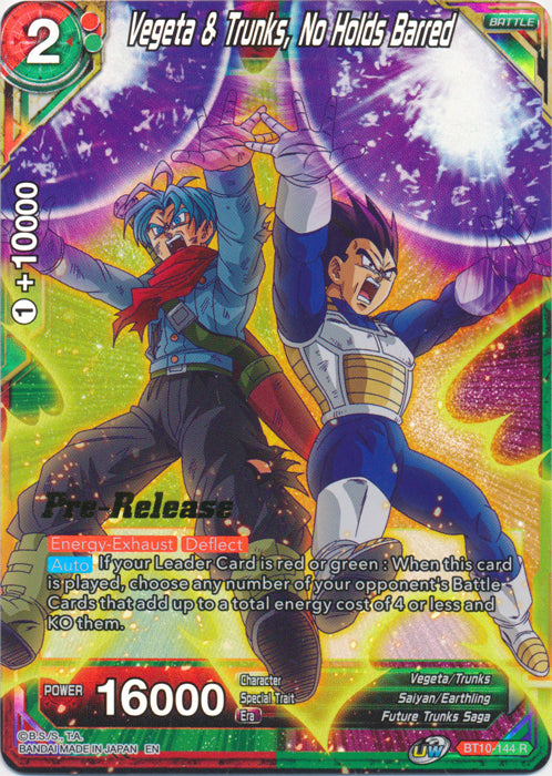 Vegeta & Trunks, No Holds Barred (BT10-144) [Rise of the Unison Warrior Prerelease Promos] | Event Horizon Hobbies CA