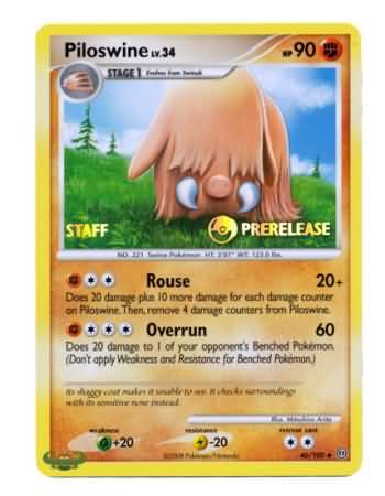 Piloswine (46/100) (Staff Prerelease Promo) [Nintendo: Black Star Promos] | Event Horizon Hobbies CA