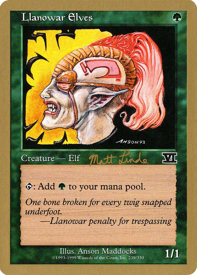 Llanowar Elves (Matt Linde) [World Championship Decks 1999] | Event Horizon Hobbies CA