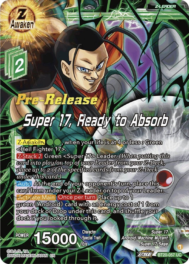 Super 17, Ready to Absorb (BT20-057) [Power Absorbed Prerelease Promos] | Event Horizon Hobbies CA