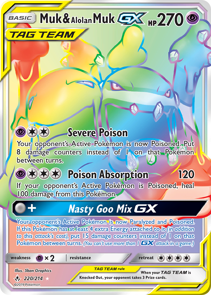 Muk & Alolan Muk GX (220/214) [Sun & Moon: Unbroken Bonds] | Event Horizon Hobbies CA