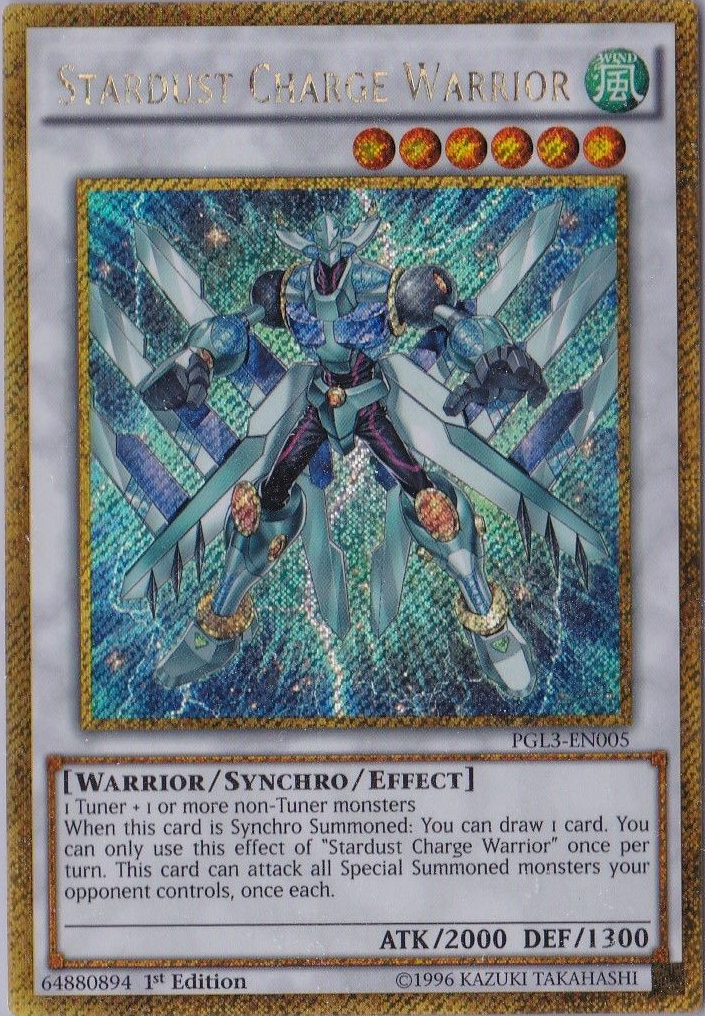 Stardust Charge Warrior [PGL3-EN005] Gold Secret Rare | Event Horizon Hobbies CA