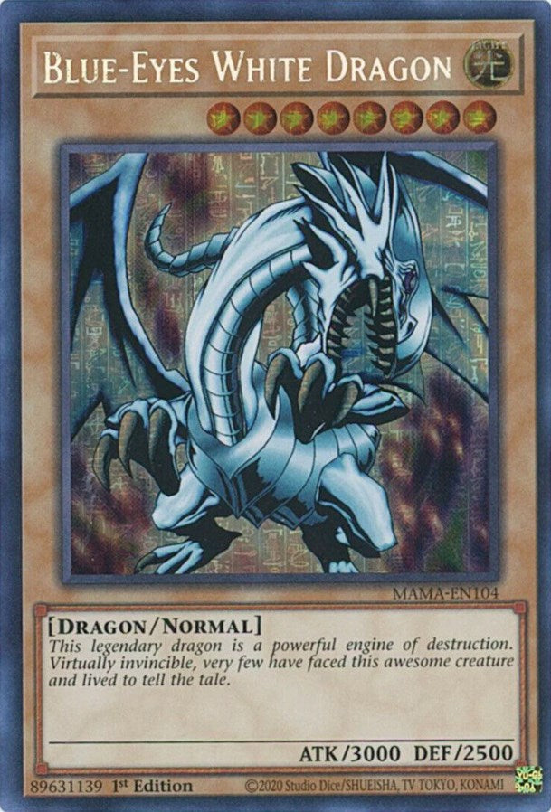 Blue-Eyes White Dragon [MAMA-EN104] Secret Pharaoh's Rare | Event Horizon Hobbies CA