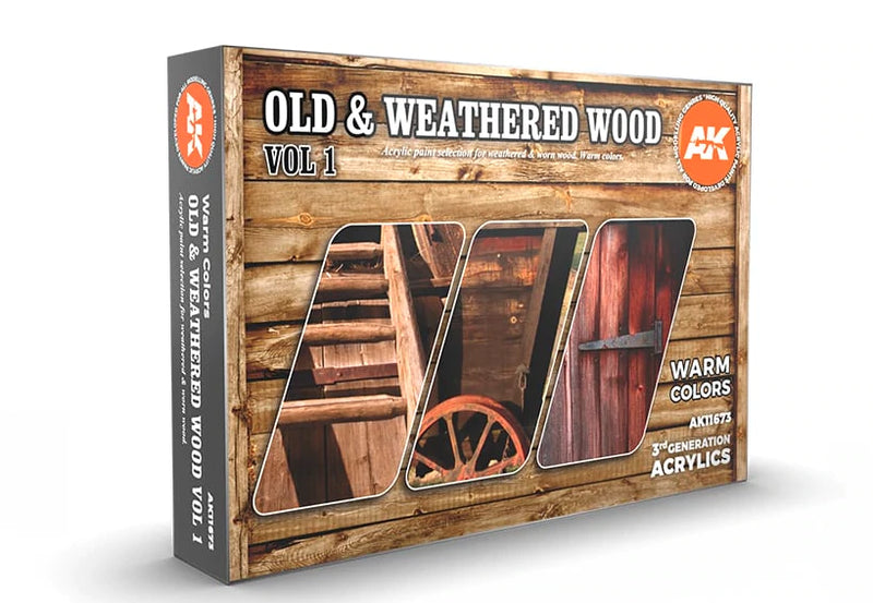 AK Interactive - Paint Set - Old & Weathered Wood Vol. 1