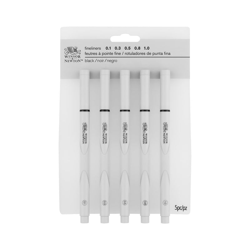 Winsor & Newton Fineliners Black - Set of 5 (Assorted)