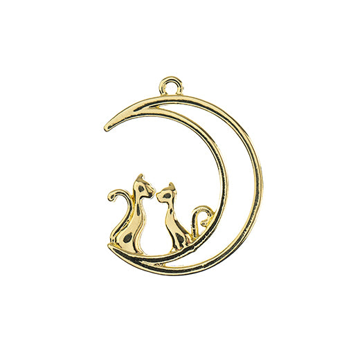 Beading - Earring  - Pendant Moon with Cats