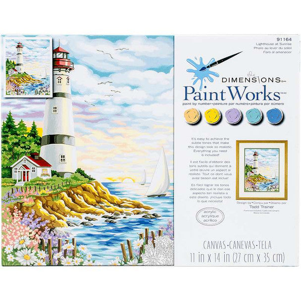 PaintWorks - Paint by Numbers - Lighthouse at Sunrise