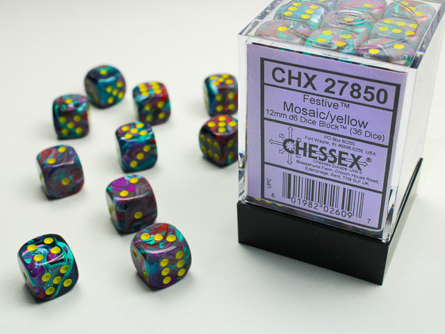 Dice - Chessex - 12mm D6 (36pc) - Festive