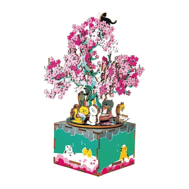 Crafts - Wooden Music Box - Cherry Blossom