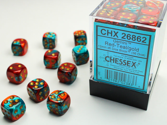 Dice - Chessex - 12mm D6 (36pc) - Gemini