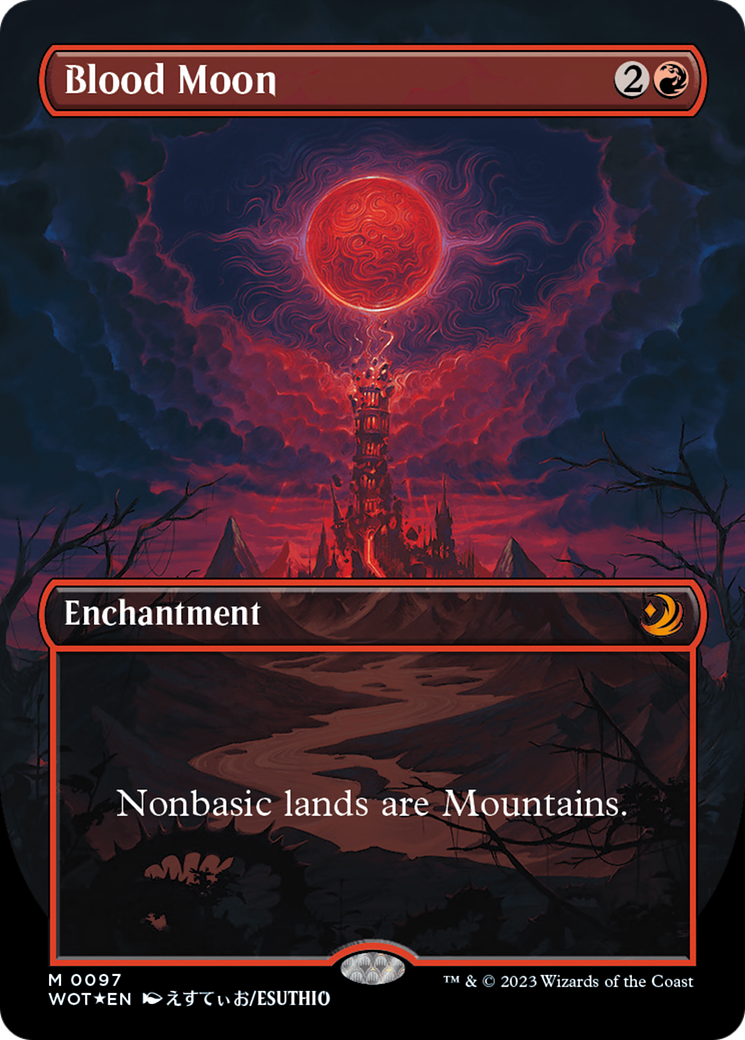 Blood Moon (Anime Borderless) (Confetti Foil) [Wilds of Eldraine: Enchanting Tales] | Event Horizon Hobbies CA