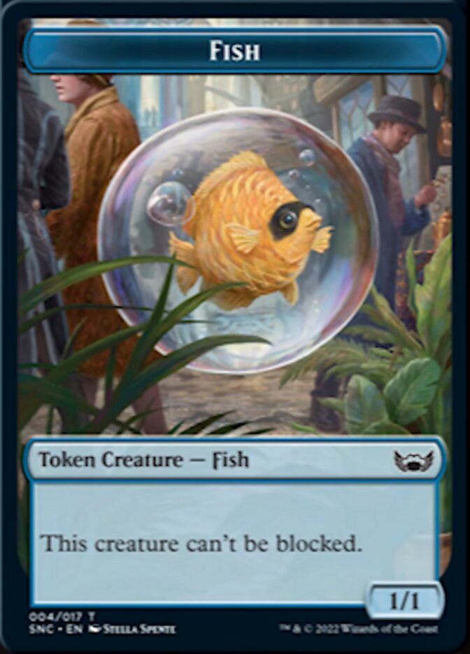 Clue // Fish Double-sided Token [Streets of New Capenna Commander Tokens] | Event Horizon Hobbies CA