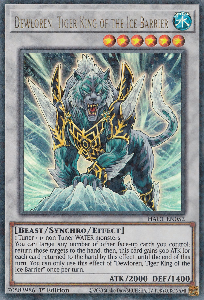 Dewloren, Tiger King of the Ice Barrier (Duel Terminal) [HAC1-EN052] Parallel Rare | Event Horizon Hobbies CA