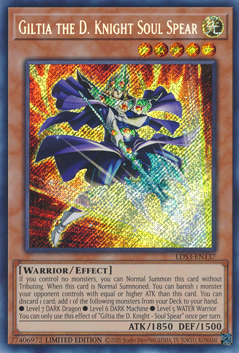 Giltia the D. Knight Soul Spear [LDS3-EN137] Secret Rare