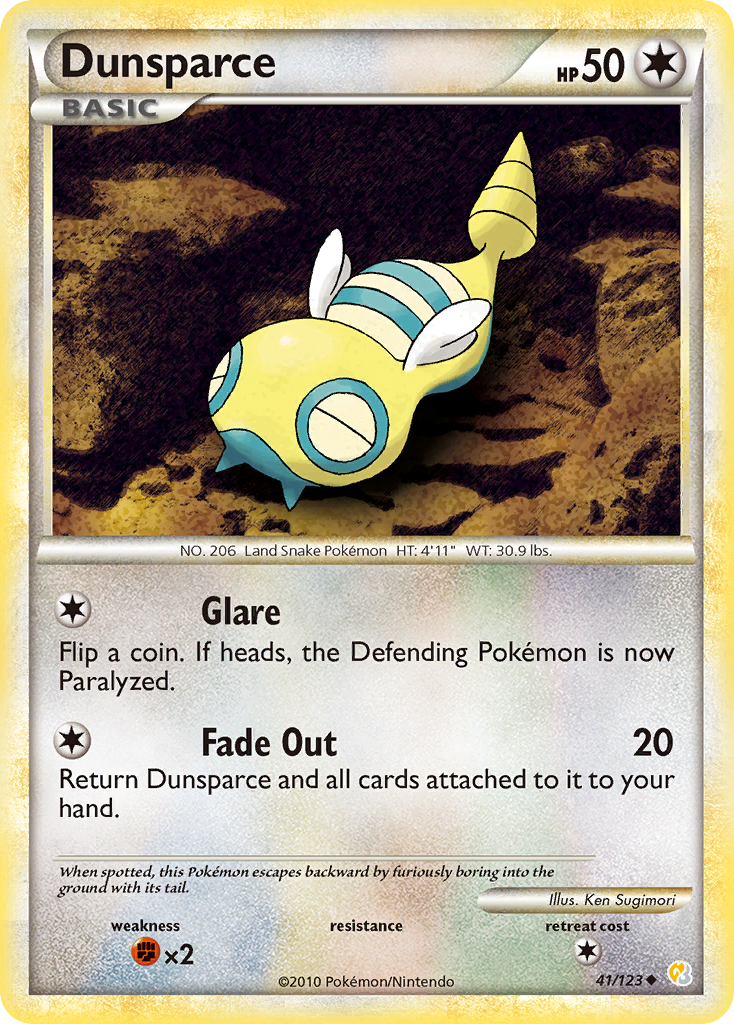 Dunsparce (41/123) [HeartGold & SoulSilver: Base Set] | Event Horizon Hobbies CA