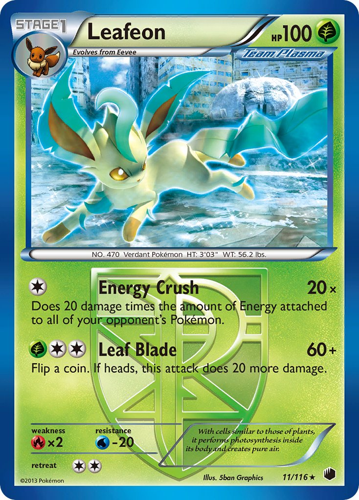 Leafeon (11/116) (Theme Deck Exclusive) [Black & White: Plasma Freeze] | Event Horizon Hobbies CA