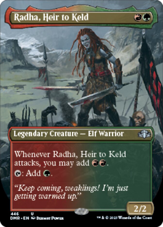 Radha, Heir to Keld (Borderless Alternate Art) [Dominaria Remastered] | Event Horizon Hobbies CA