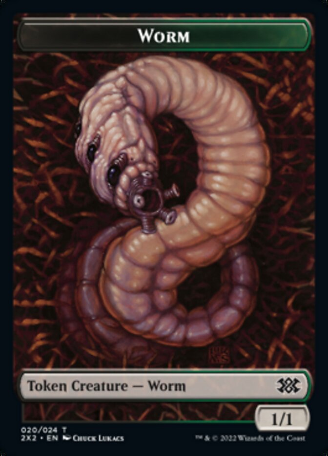 Worm // Aven Initiate Double-sided Token [Double Masters 2022 Tokens] | Event Horizon Hobbies CA