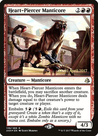 Heart-Piercer Manticore [Amonkhet Promos] | Event Horizon Hobbies CA