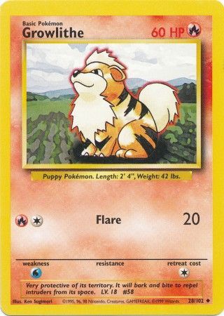 Growlithe (28/102) [Base Set Unlimited] | Event Horizon Hobbies CA