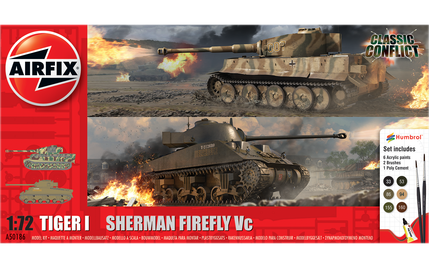 Model Kit - Airfix - Classic Conflict Tiger 1 vs Sherman Firefly | Event Horizon Hobbies CA